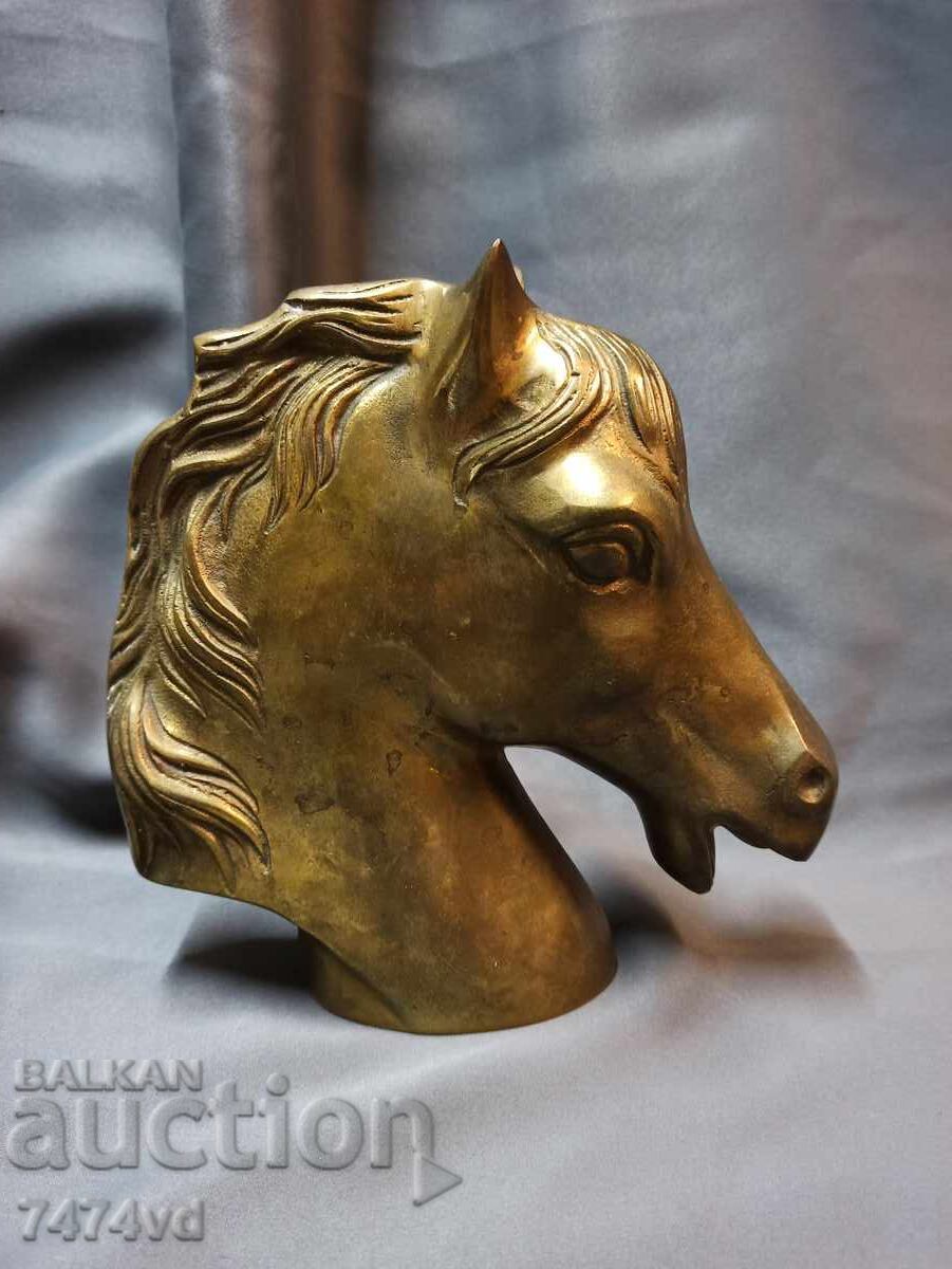 MASSIVE LARGE BRONZE PLASTIC HORSE HEAD