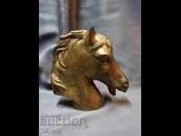 MASSIVE LARGE BRONZE PLASTIC HORSE HEAD