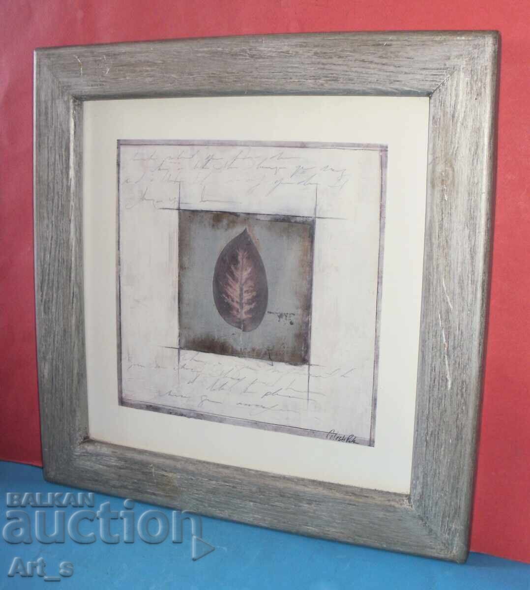 Auction Interesting color lithograph print in a frame with glass Auction Interesting color lithograph print in a frame with glass