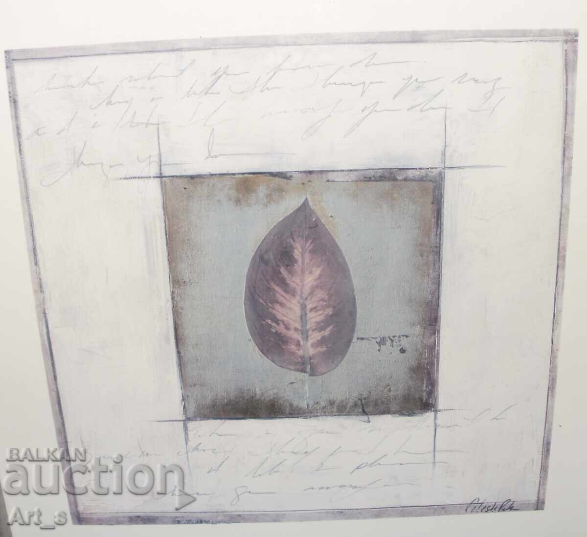 Interesting color lithograph print in a frame with glass - 5 Interesting color lithograph print in a frame with glass - 5