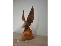 Handmade wooden eagle 26cm