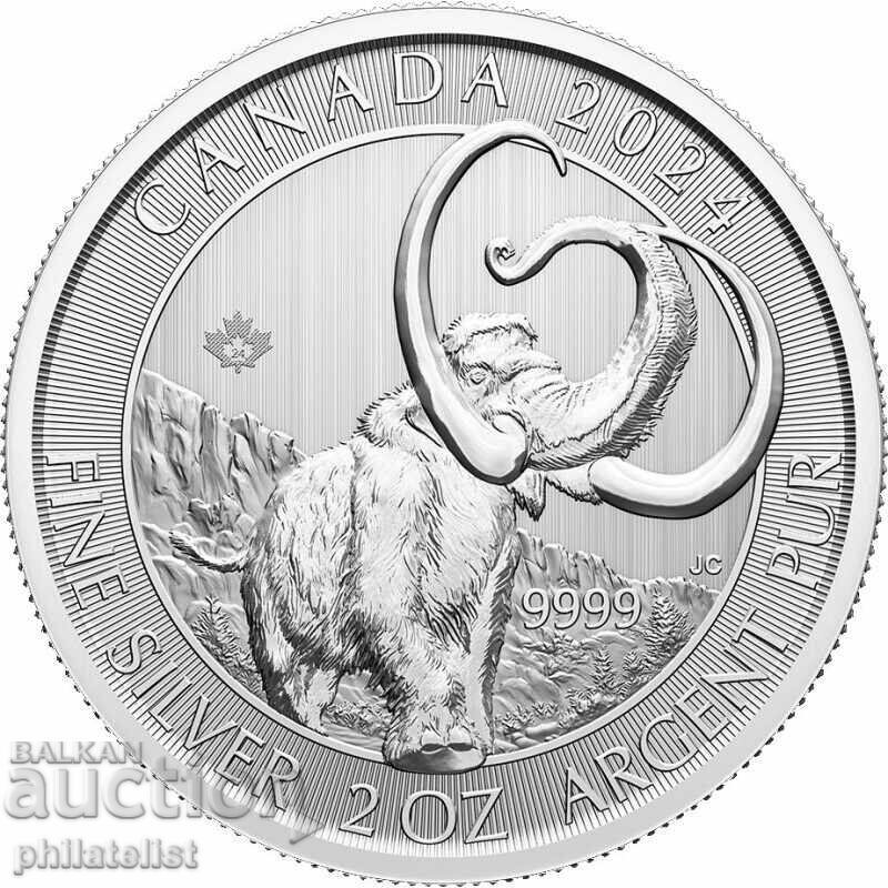 Canada 2024 - 10 USD - Mamut lânos - 2 oz, 2 oz