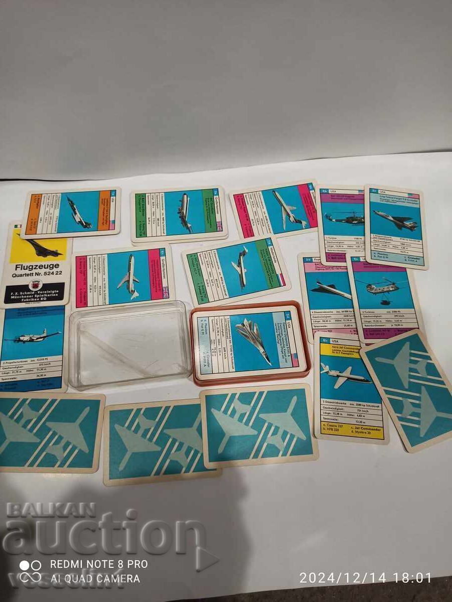 Old collectible cards from the 60s, airplanes, 32 pcs. Old collectible cards from the 60s, airplanes, 32 pcs.