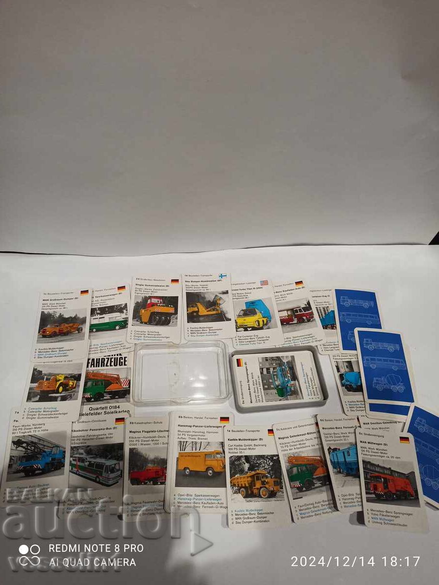 Old collector's cards from the 60s, truck routes, 32 pcs.