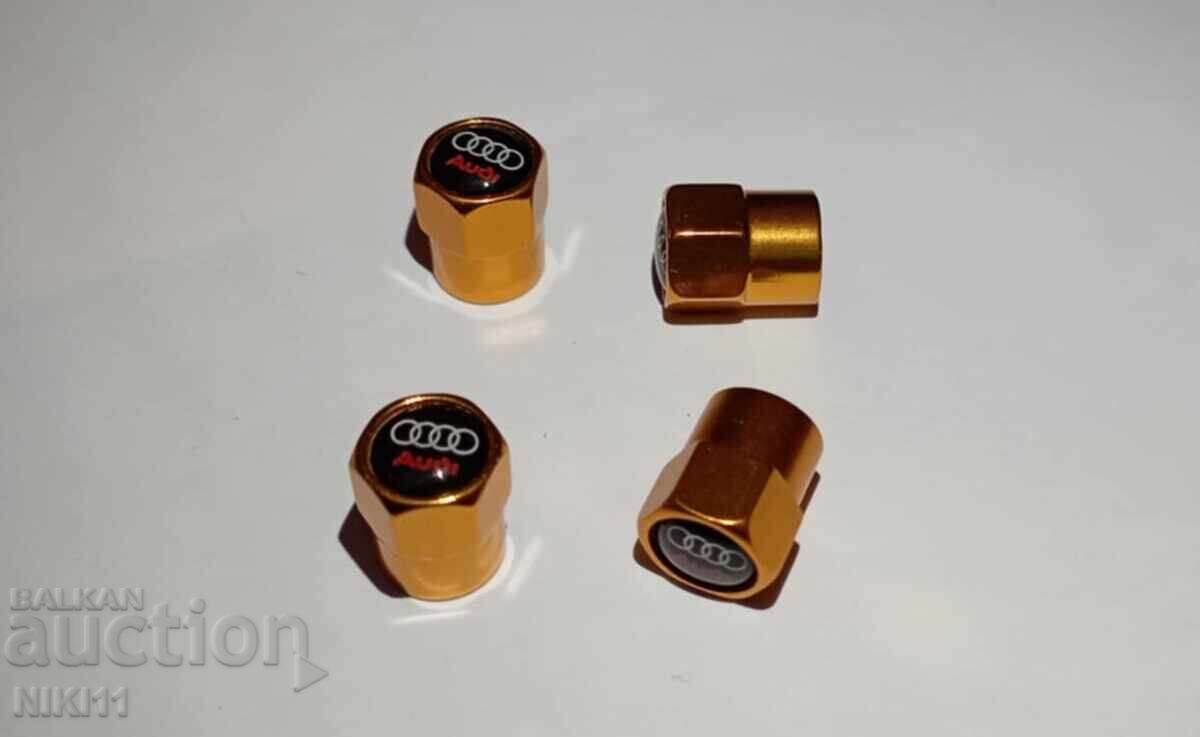 4 pcs. Gold valve caps Audi, Audi with price 8.00 BGN | € 4.09 4 pcs. Gold valve caps Audi, Audi with price 8.00 BGN | € 4.09