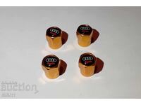 4 pcs. Gold valve caps Audi, Audi