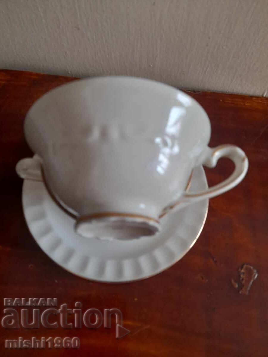 Set of two cups and a saucer with price 6.00 BGN | € 3.07 Set of two cups and a saucer with price 6.00 BGN | € 3.07