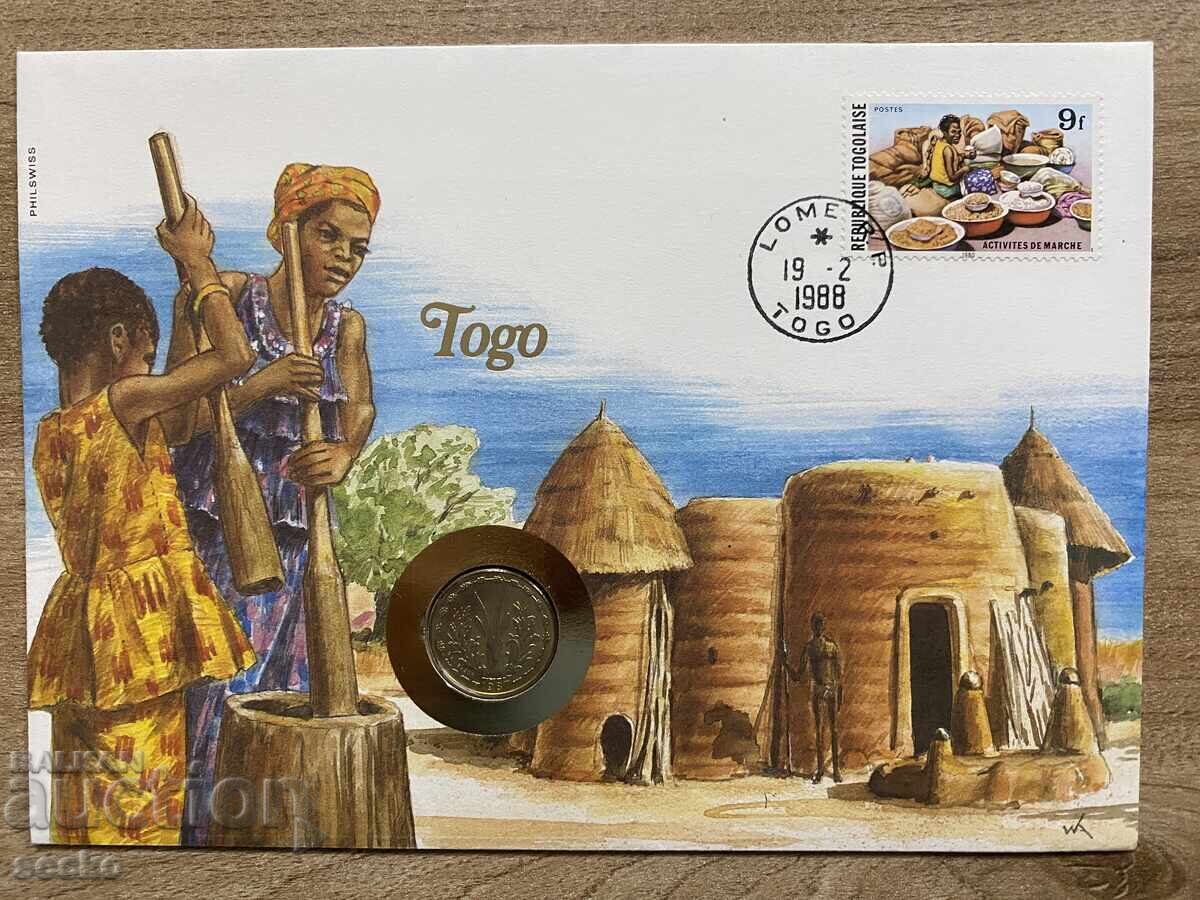 Plic poștal cu monedă /Numisbrief/ - Togo/Togo - 1988