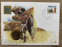 Postal envelope with coin /Numisbrief/ - Zimbabwe