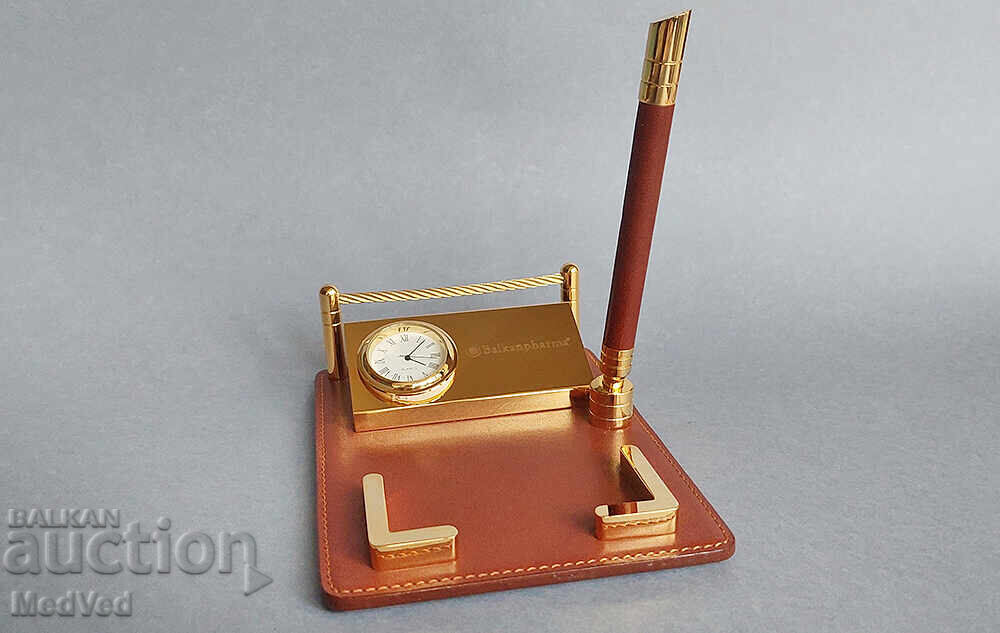 Desk notebook - with clock and pen