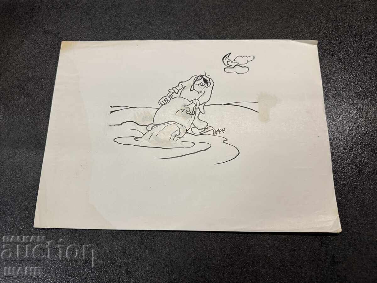 Ο Vasil Penchev σχεδιάζει καρικατούρα στην Αυγή του Κομμουνισμού