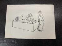 Vasil Penchev desen proiect de caricatură în zorii comunismului