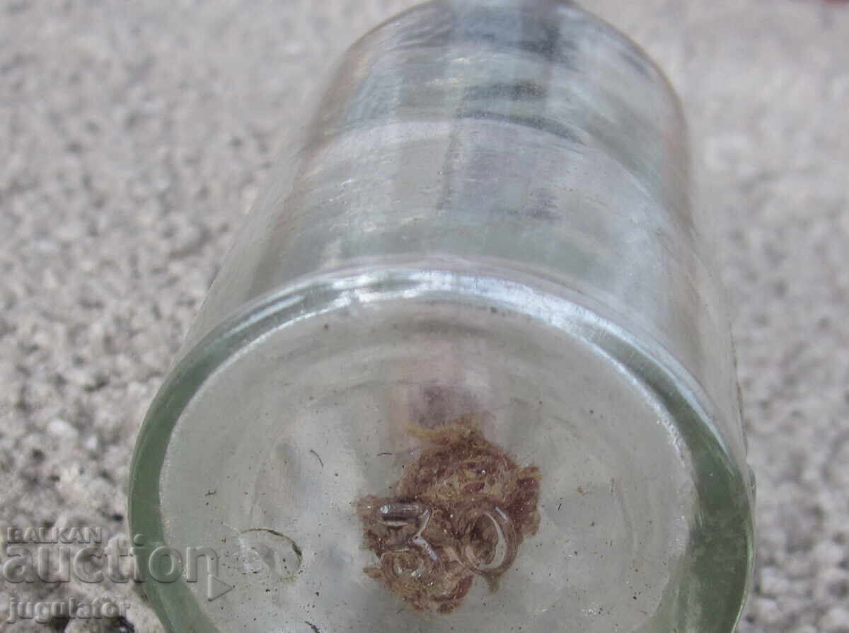 παλιό βουλγαρικό φαρμακείο γυάλινο μπουκάλι BCHK μπροστινό σταυρό - 6