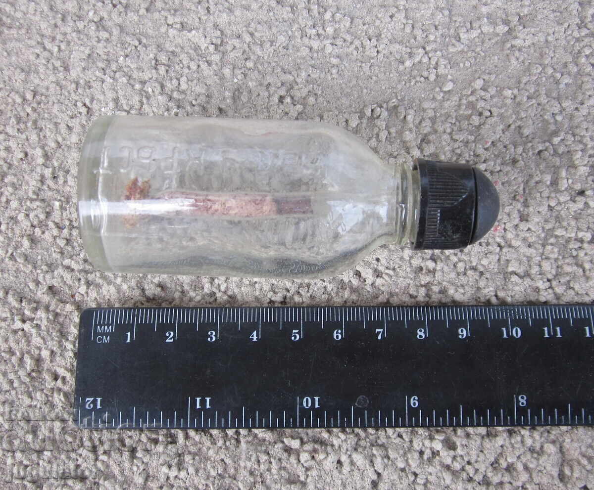 παλιό βουλγαρικό φαρμακείο γυάλινο μπουκάλι BCHK μπροστινό σταυρό - 7