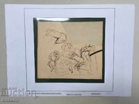 Jules Pasquin-original ink drawing+certificate