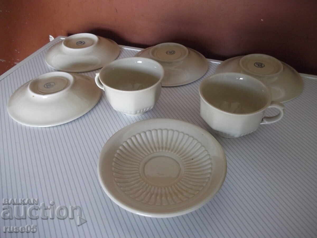 Lot of 2 pcs. cups and 5 pcs. porcelain coffee saucers - 7 Lot of 2 pcs. cups and 5 pcs. porcelain coffee saucers - 7