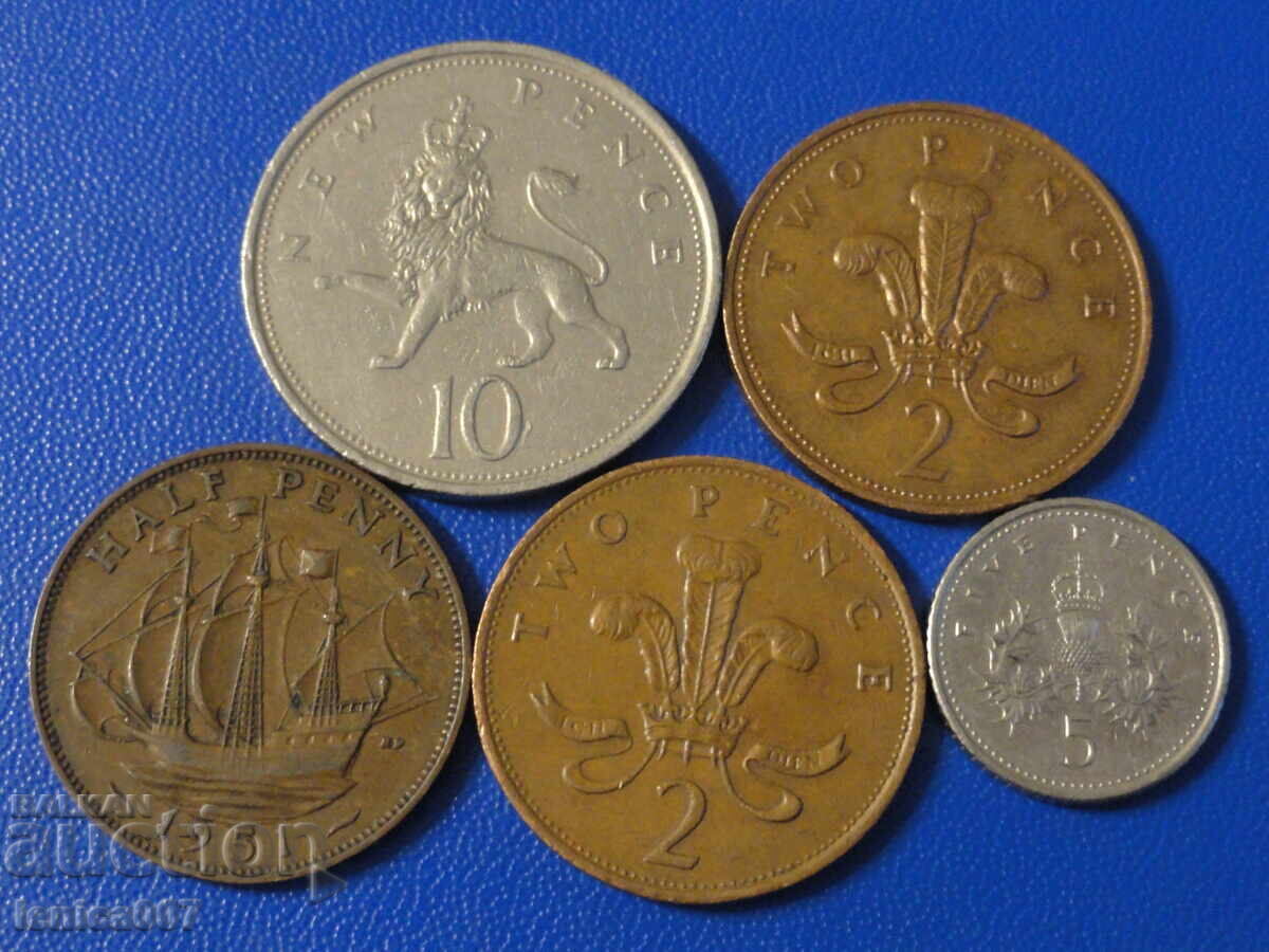 Great Britain - Coins (5 pieces) with price 6.60 BGN | € 3.37 Great Britain - Coins (5 pieces) with price 6.60 BGN | € 3.37