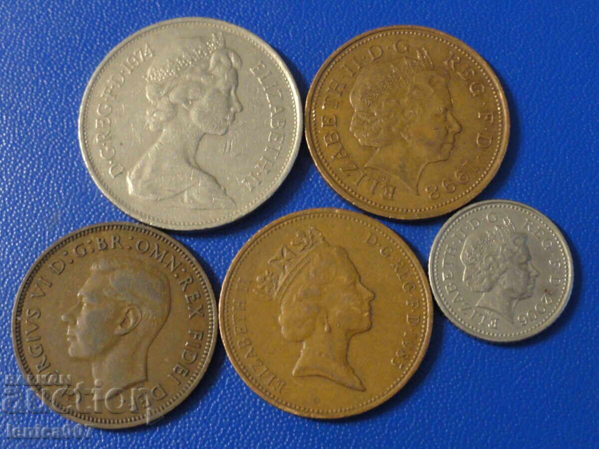 Δημοπρασία Μεγάλη Βρετανία - Νομίσματα (5 τεμάχια)
