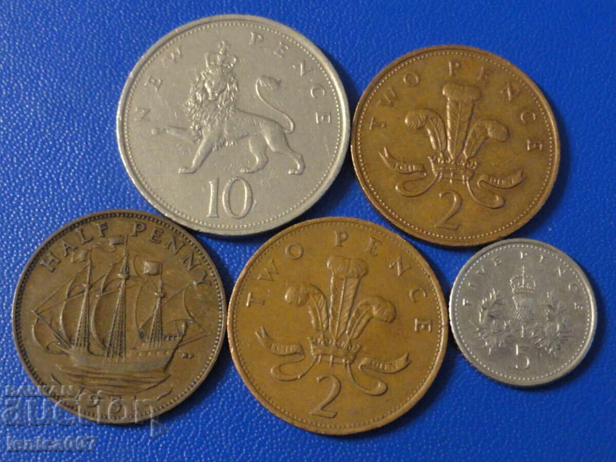 Great Britain - Coins (5 pieces) - 6 Great Britain - Coins (5 pieces) - 6