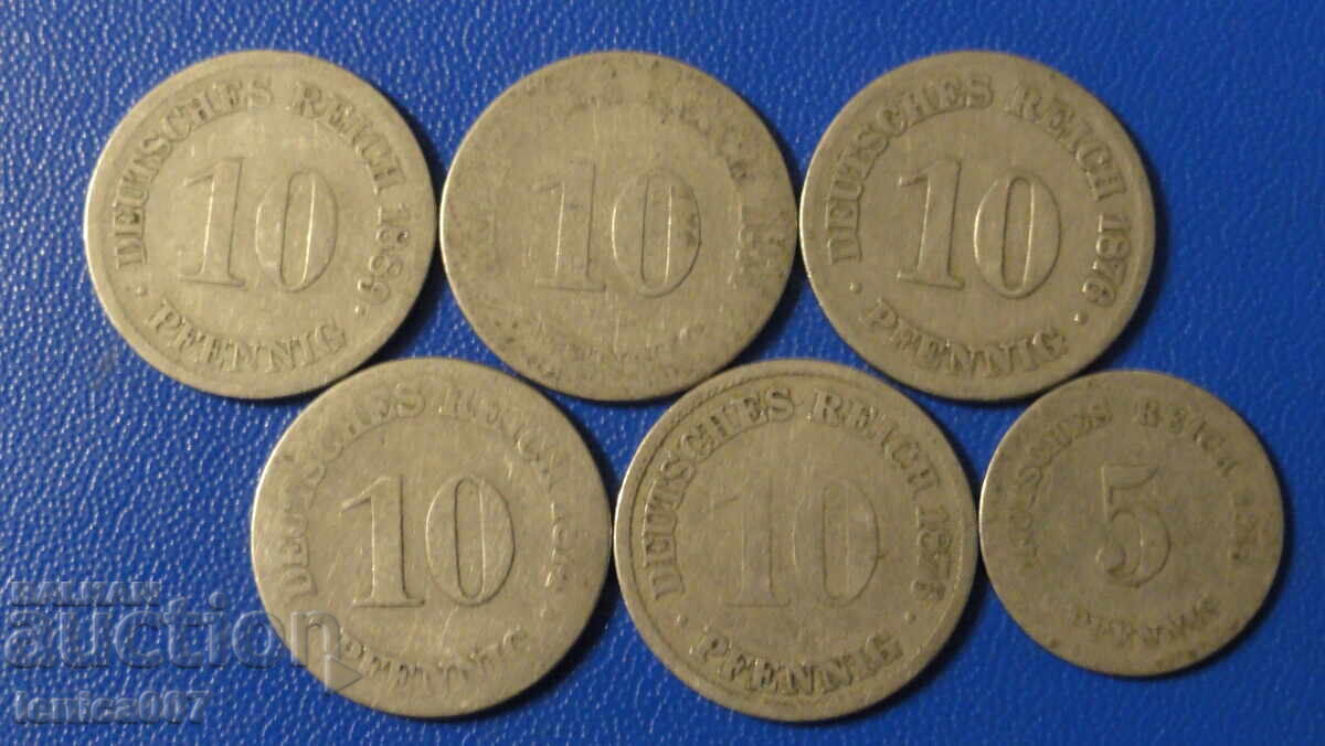 Germany - Imperial coins (6 pieces) - 6 Germany - Imperial coins (6 pieces) - 6