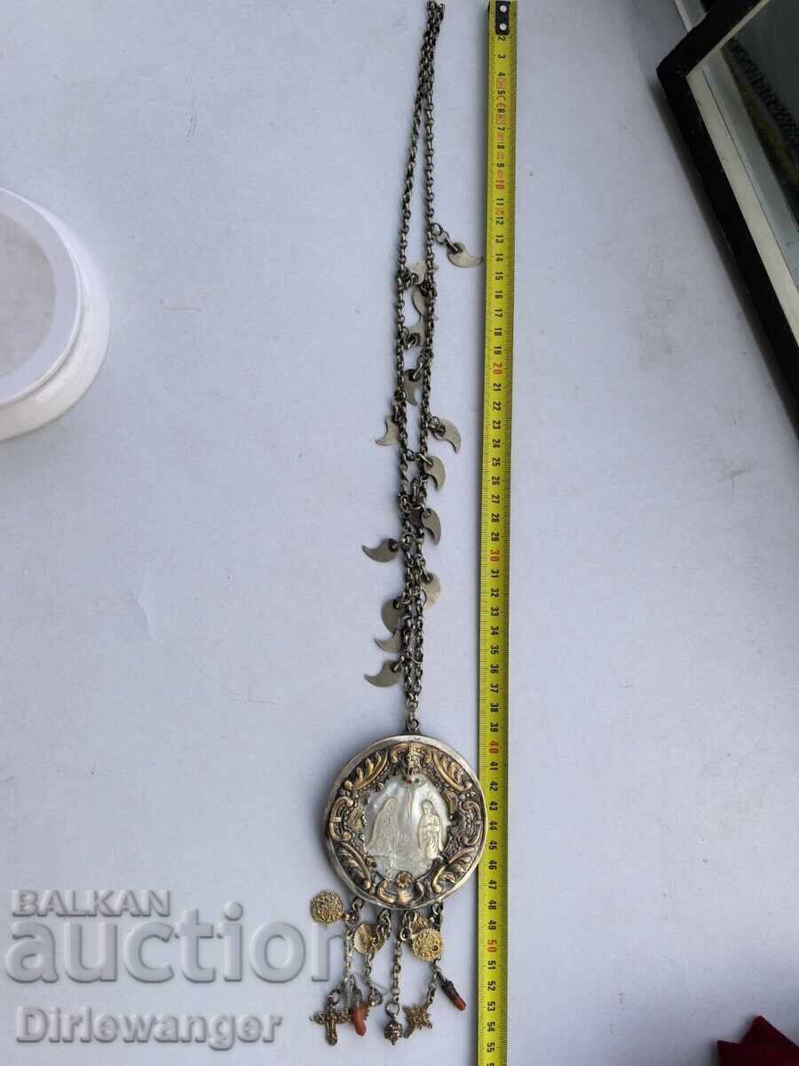 Silver Renaissance jewelry. Panagia. Kuna. Mother of Pearl. Religion with price 2000.00 BGN | € 1022.58 Silver Renaissance jewelry. Panagia. Kuna. Mother of Pearl. Religion with price 2000.00 BGN | € 1022.58