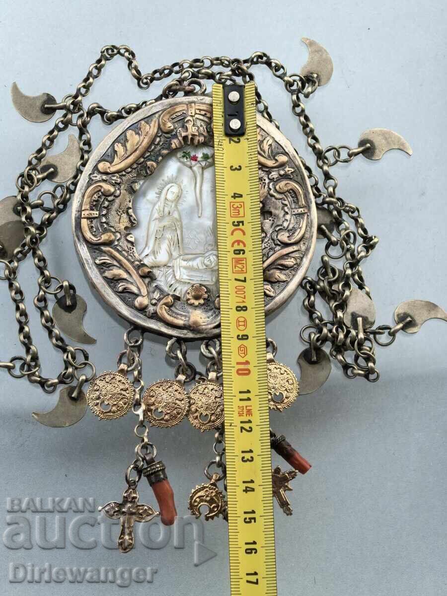 Silver Renaissance jewelry. Panagia. Kuna. Mother of Pearl. Religion - 7 Silver Renaissance jewelry. Panagia. Kuna. Mother of Pearl. Religion - 7