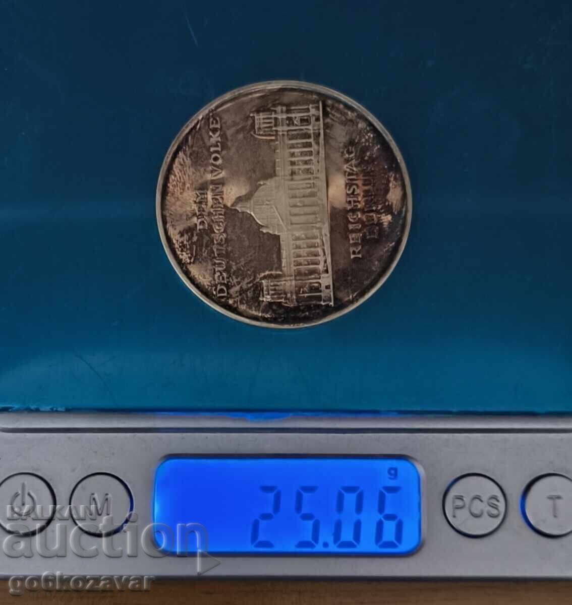 Доставка на Медал Райхстага Берлин Сребро 1000/1000 Proof Рядко !