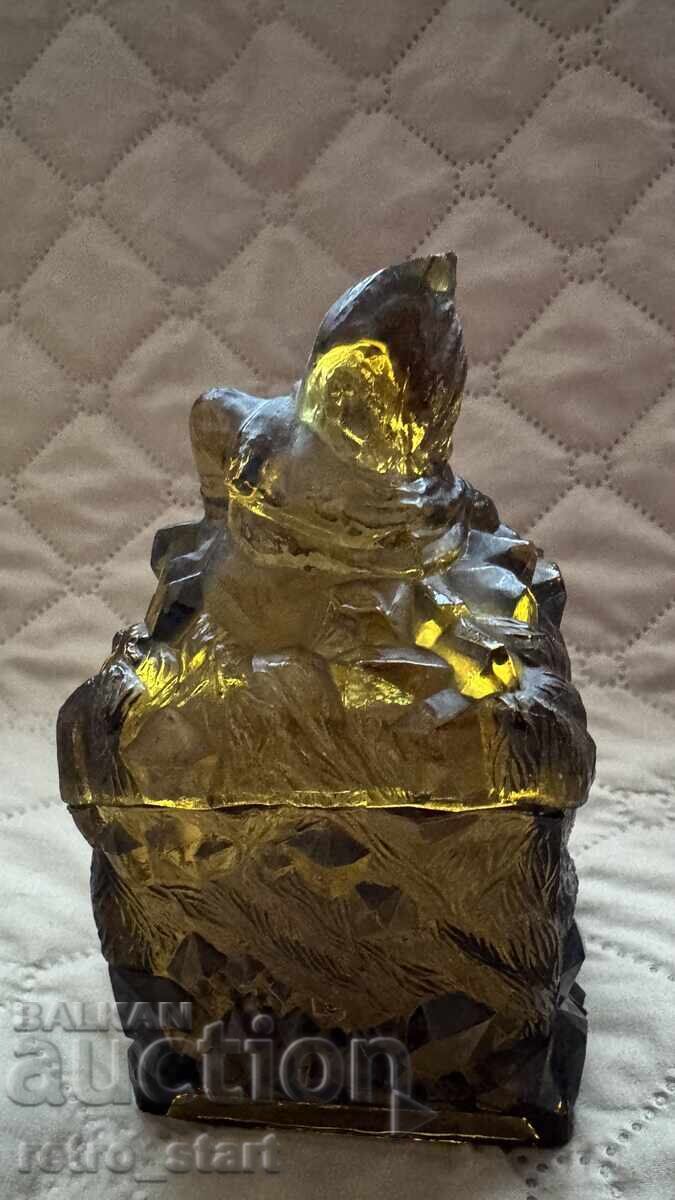 Παλιό χρωματιστό γυάλινο μπολ ζάχαρης - 5