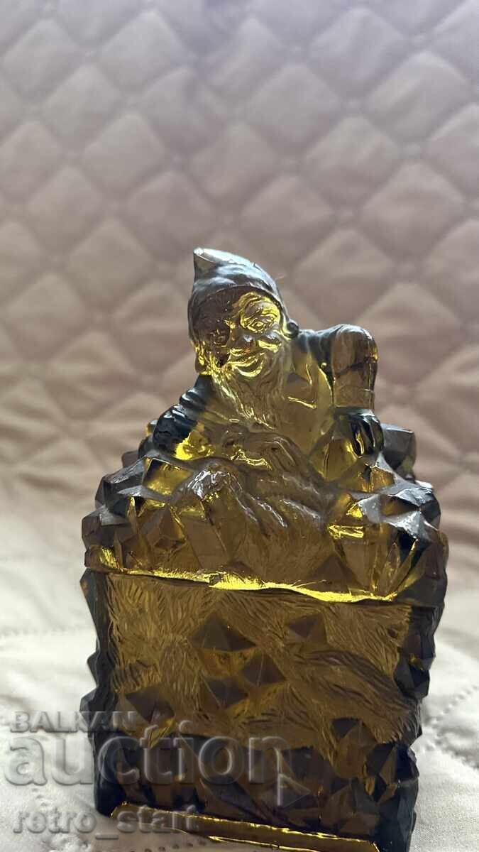 Παλιό χρωματιστό γυάλινο μπολ ζάχαρης - 7