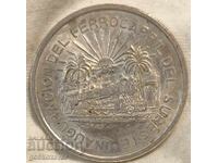 Mexico 5 Pesos 1950 Silver Jubilee Rare! RR UNC