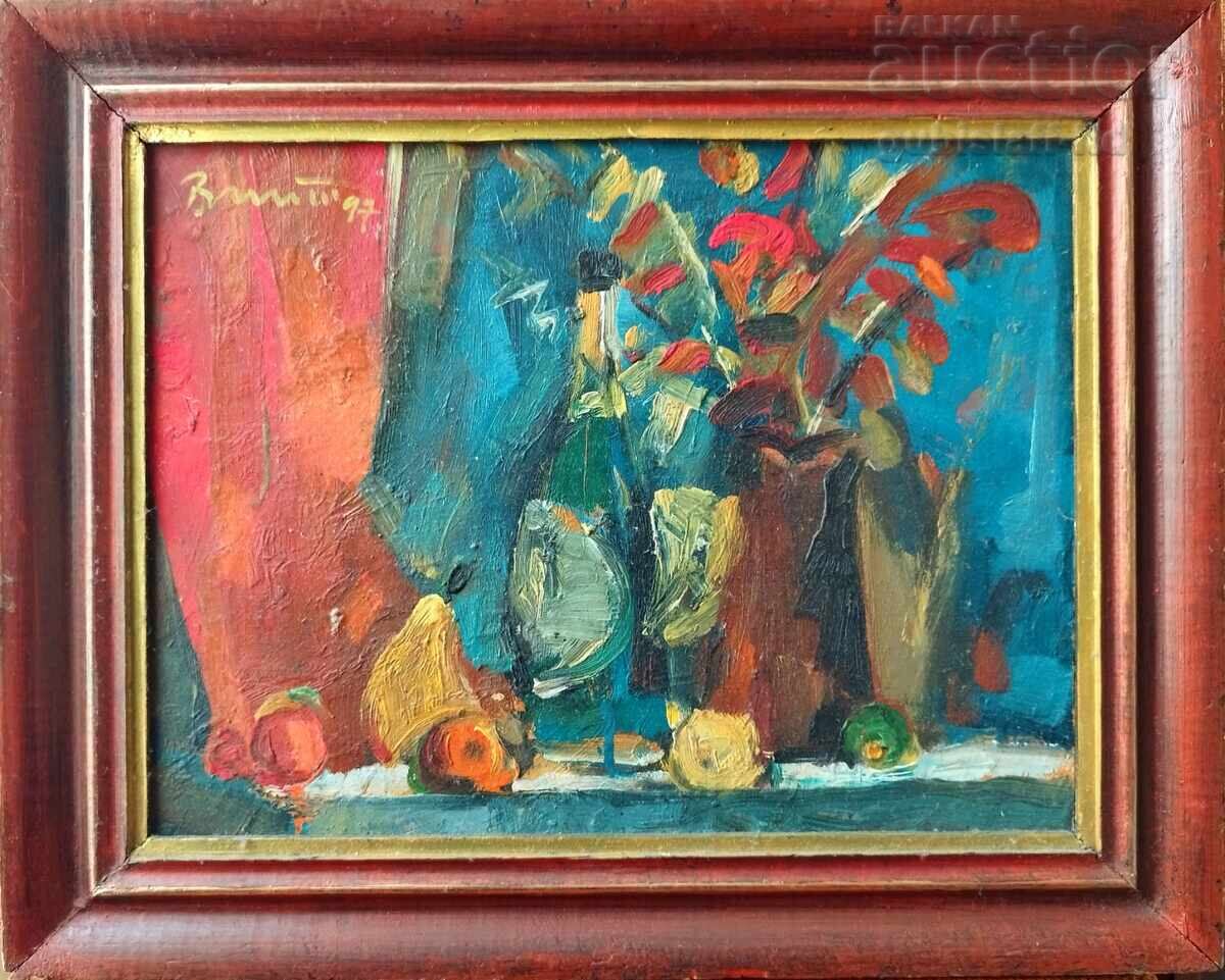 Painting "Still Life", 1997, artist Velyo Mitev (1948-2011)