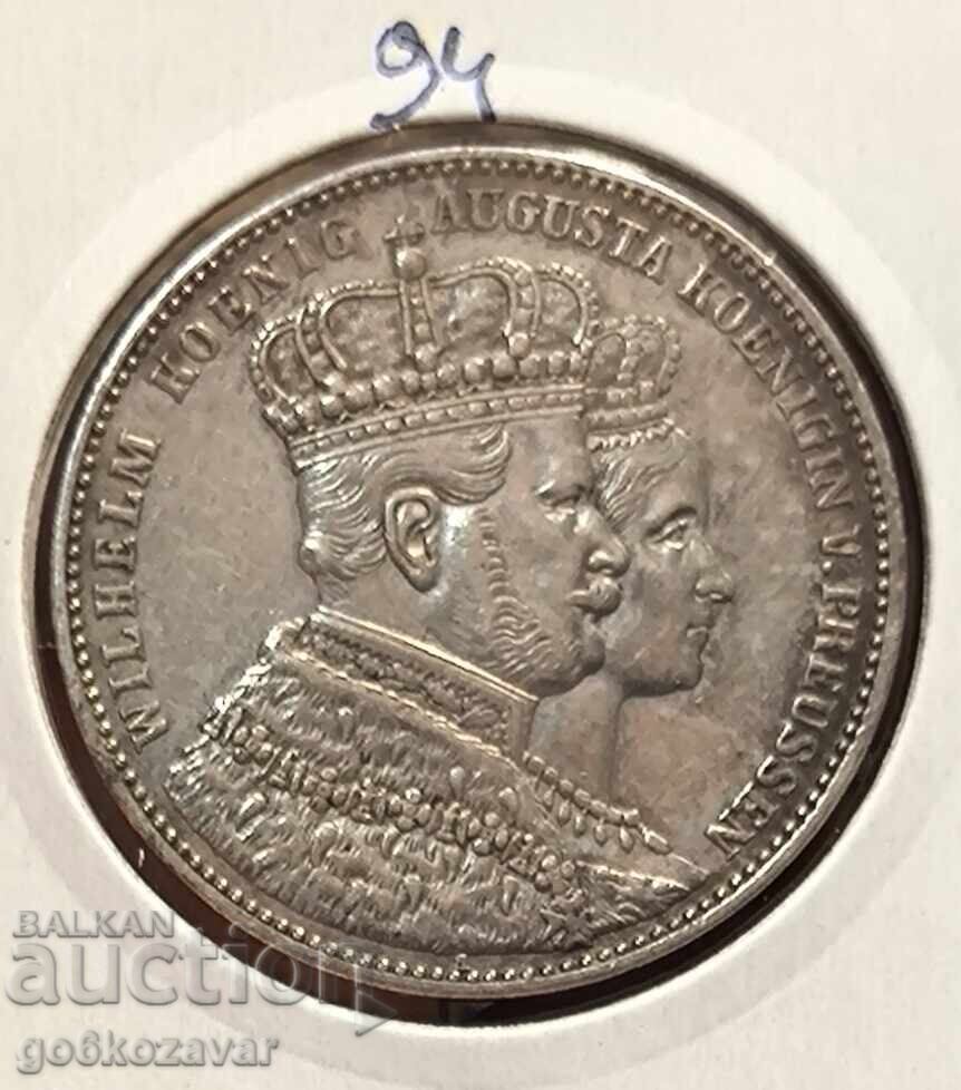 Thaler Germania Prusia 1861 Argint încoronare !