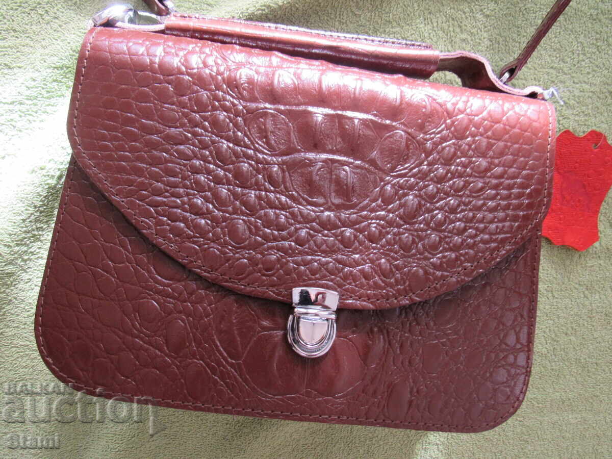 Genuine leather handbag, new with price 75.00 BGN | € 38.35