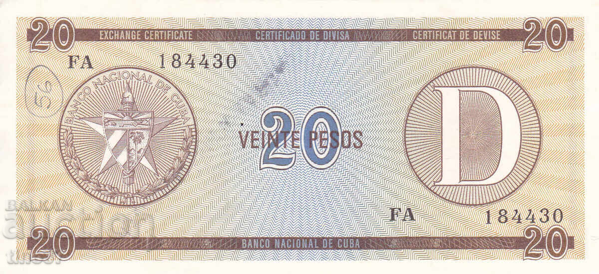 tino37- CUBA - 20 PESOS VALUTĂ - 1985 cu preț € 2.90 | 5.67 BGN