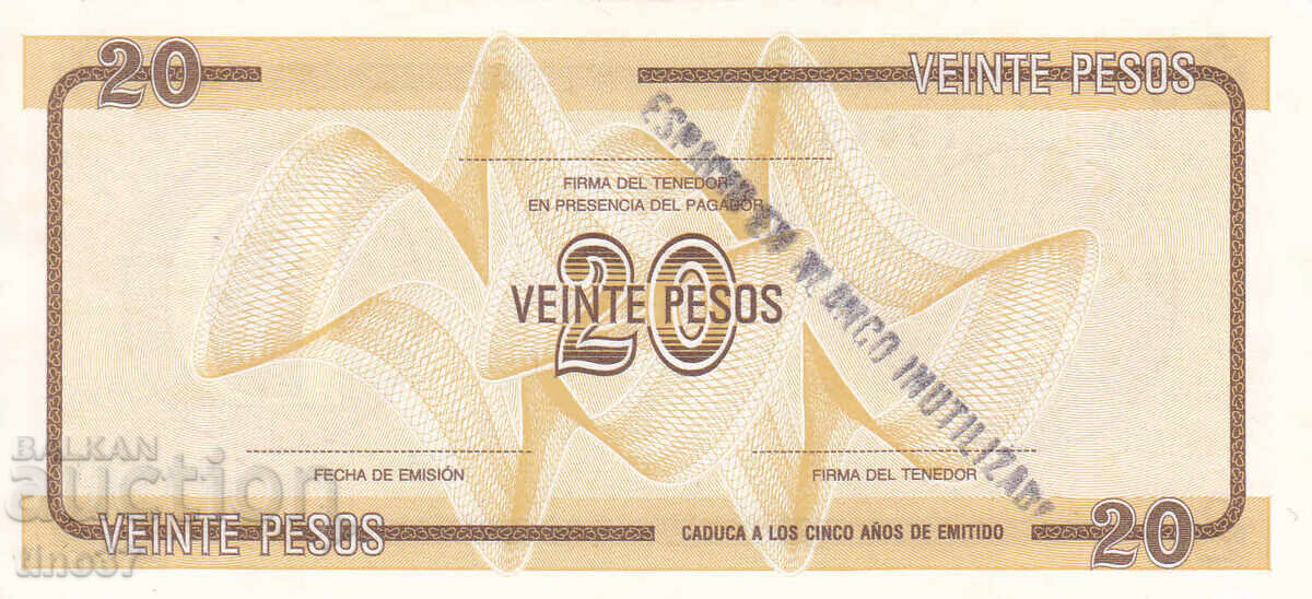 Licitație tino37- CUBA - 20 PESOS VALUTĂ - 1985
