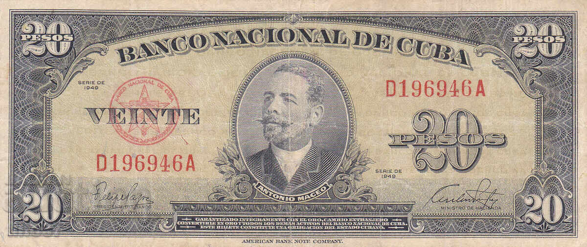 tino37- CUBA - 20 PESOS - 1949 with price 9.70 BGN | € 4.96 tino37- CUBA - 20 PESOS - 1949 with price 9.70 BGN | € 4.96