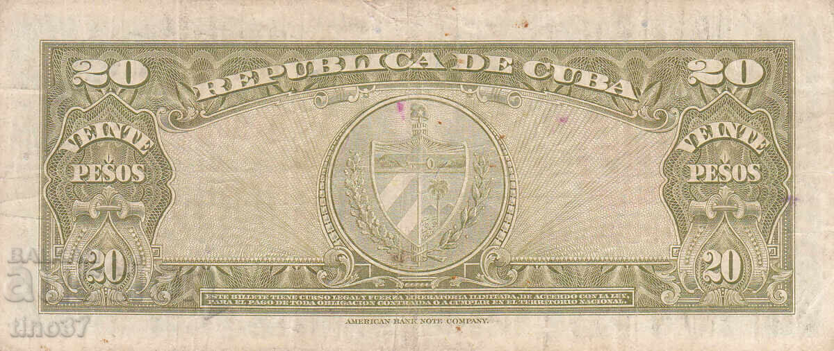 Auction tino37- CUBA - 20 PESOS - 1949 Auction tino37- CUBA - 20 PESOS - 1949