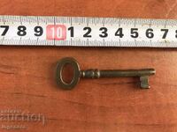 ANTIQUE KEY FROM GRANDMOTHER AND GRANDFATHER'S CHESTS CUT PADLOCK