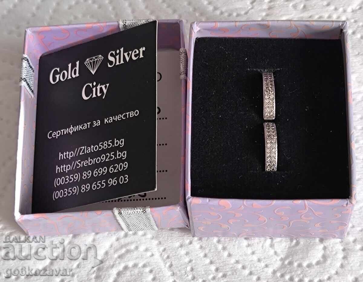 Ασημένια σκουλαρίκια 0,925 Γυναικεία. - 5