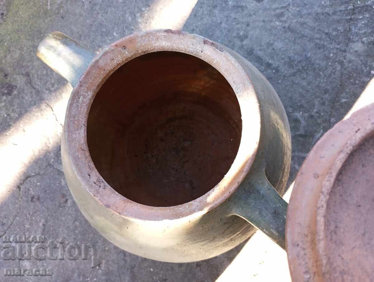 Δημοπρασία Παλαιό κεραμικό βάζο με καπάκι