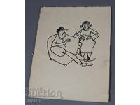 Vasil Penchev desen proiect de caricatură în zorii comunismului