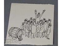 Vasil Penchev desen proiect de caricatură în zorii comunismului