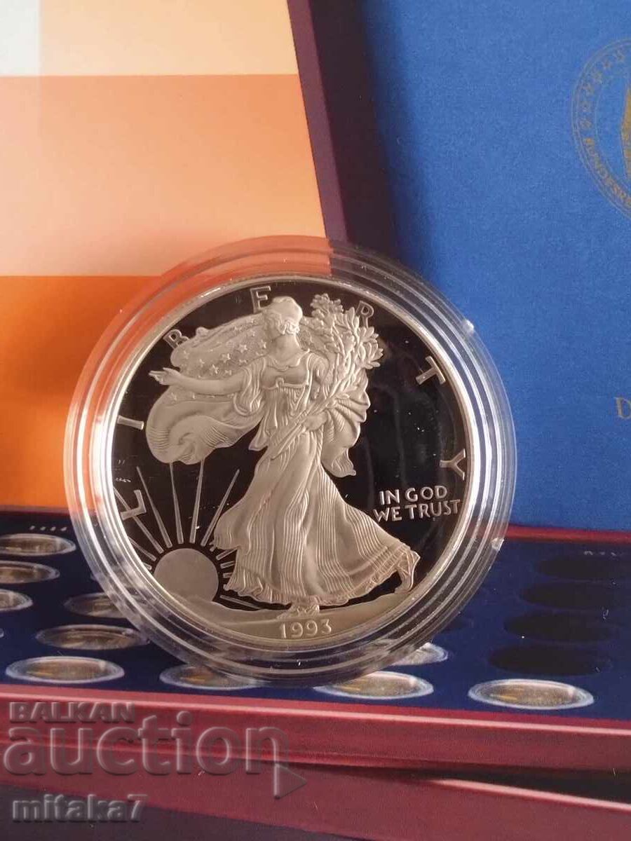 Silver American Eagle 1993, 1oz, Απόδειξη