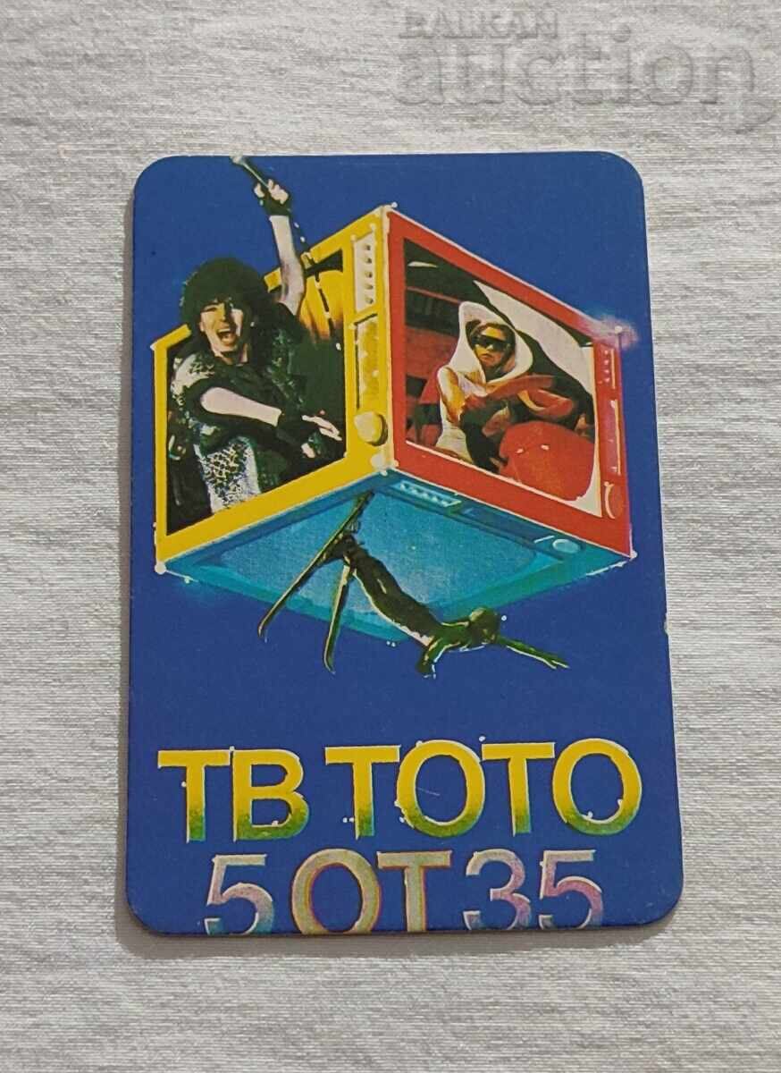 TV TOTO CALENDAR 1990