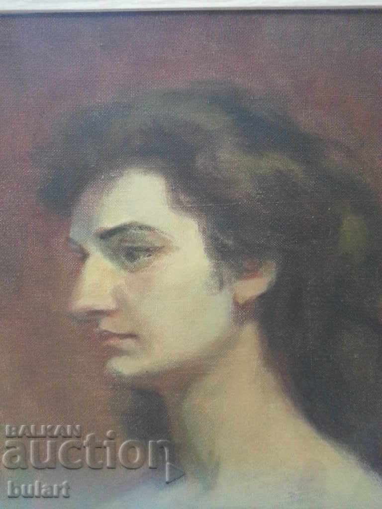 Картина "Портрет" Димитър Вълканов. Масло. Идентификация с цена 2300.00 лв. | € 1175.97 Картина "Портрет" Димитър Вълканов. Масло. Идентификация с цена 2300.00 лв. | € 1175.97