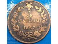 5 centesimi 1867 Italy N - Naples