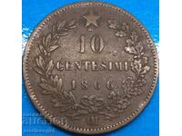 10 centesimi 1866 Italy CM bronze - RARE