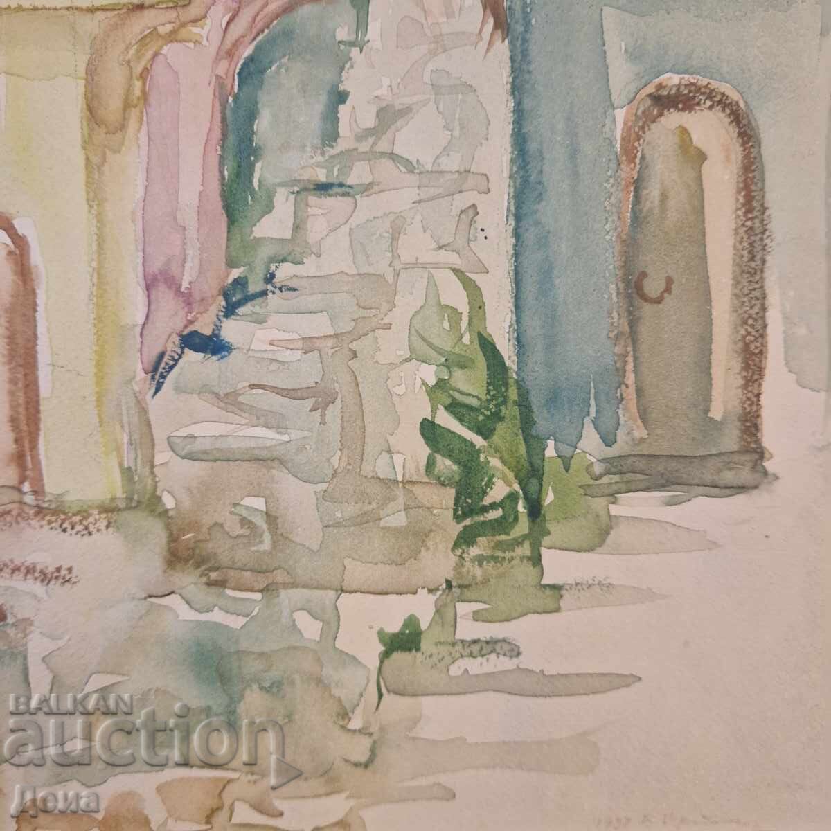 Παράδοση Παλιά ακουαρέλα Παράδοση Παλιά ακουαρέλα