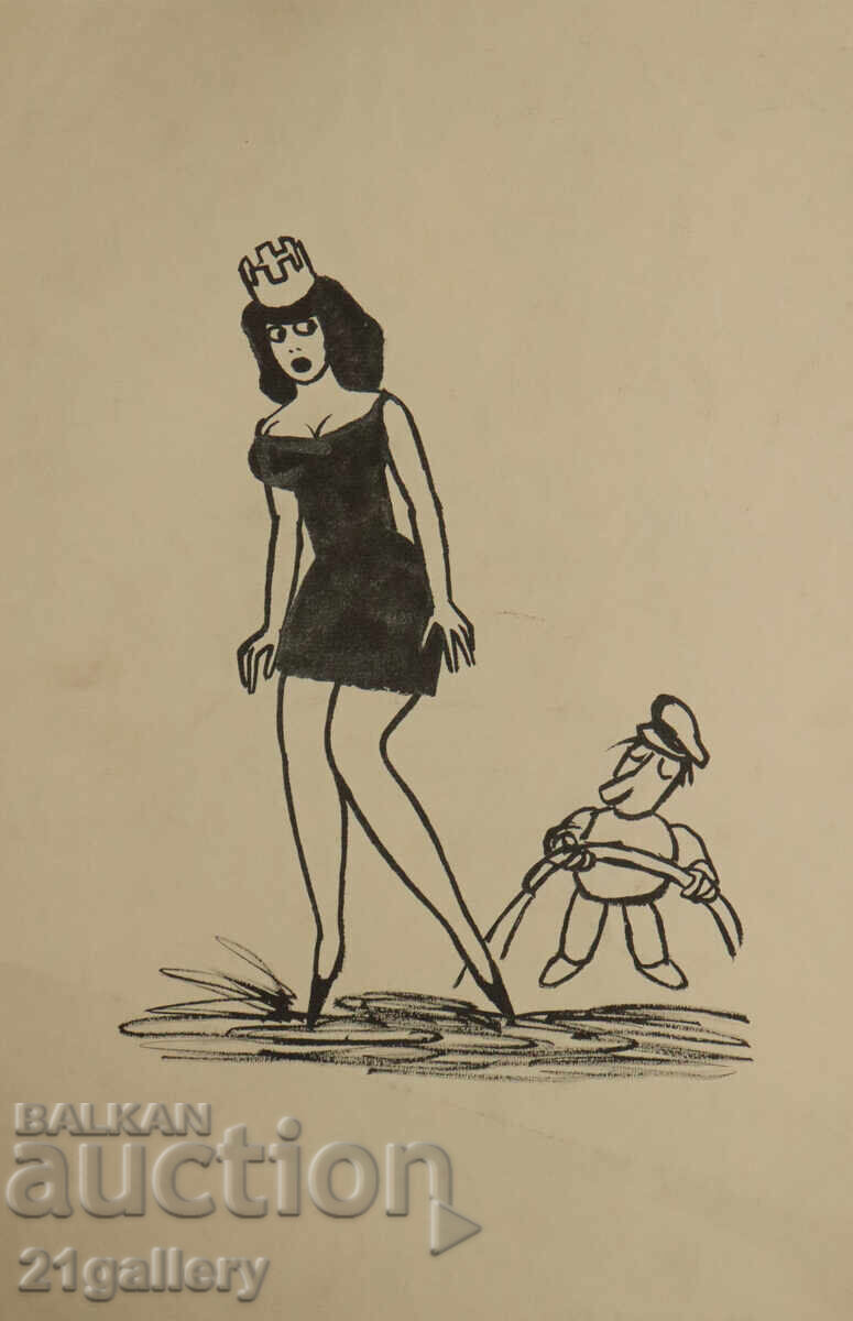 Tsvetan Tsekov Karandash (1924-2010) caricature / ink with price 90.00 BGN | € 46.02 Tsvetan Tsekov Karandash (1924-2010) caricature / ink with price 90.00 BGN | € 46.02