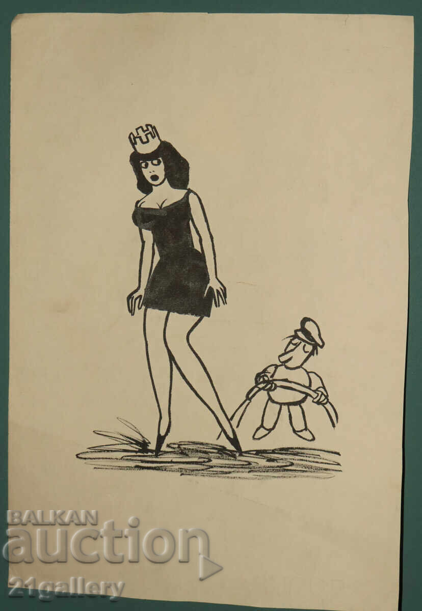 Licitație Tsvetan Tsekov Creion (1924-2010) caricatură / tuș